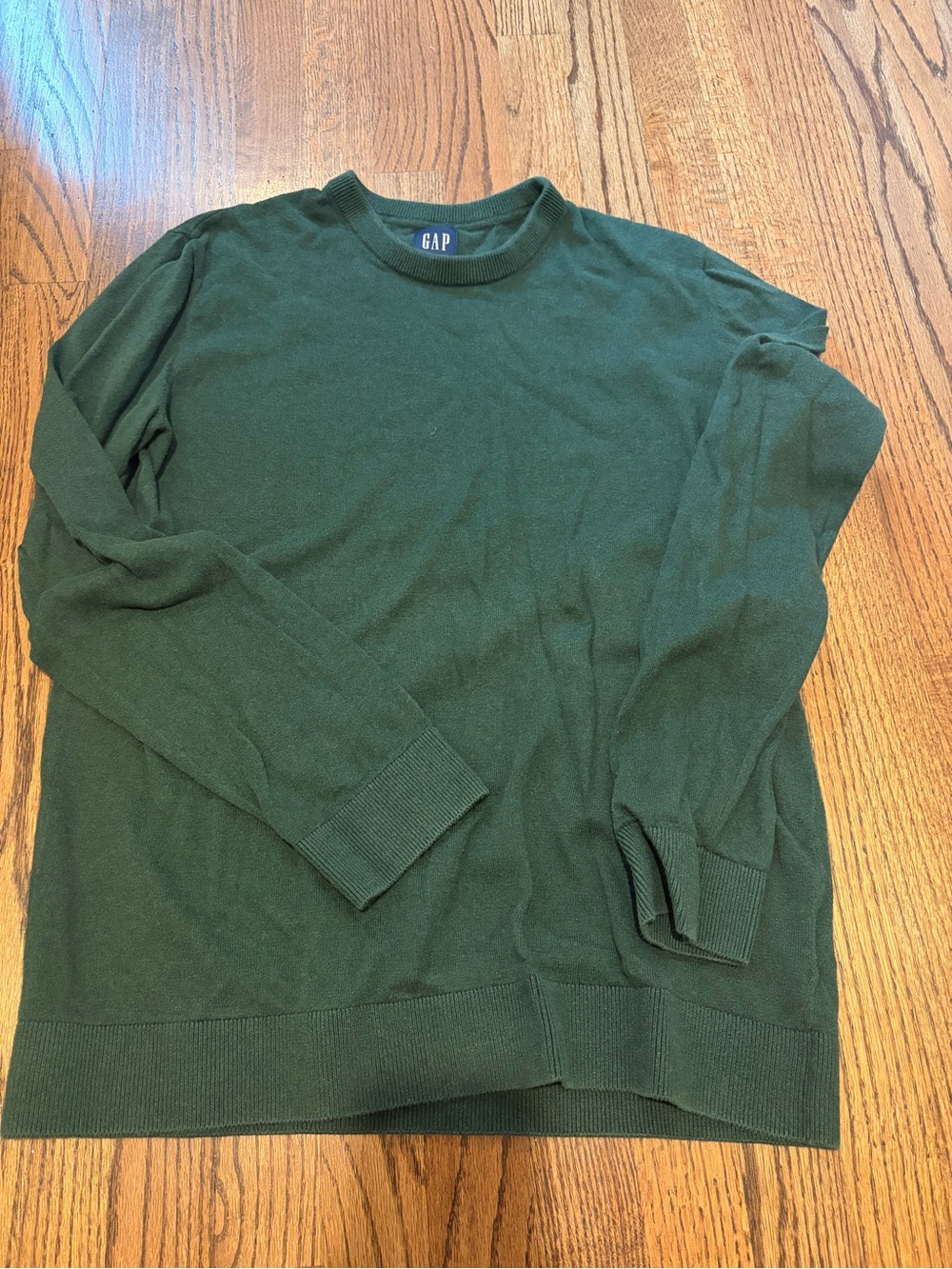 GAP Men's Forest Green Crewneck Cotton Sweater - M Tall